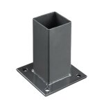 Gardenode support pour poteau carre platine de fixation 60 x 60 mm acier galvanise gris anthracite Gardenode support pour poteau carre platine de fixation 60 x 60 mm acier galvanise gris anthracite