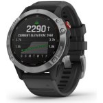 Garmin fenix 6 solar - montre connect�e - silver avec bracelet noir