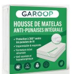 Garoop housse matelas 160x200x30 cm anti punaise de lit et anti acarien avec fermeture clair ? protge ...