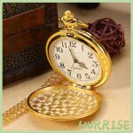 Garosa montre de poche classical quartz analog smooth pocket watch necklace lunettes bracelet cha�ne ...