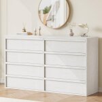 Garvee commode 8 tiroirs double grande capacit� de rangement moderne et organis�e pour salon chambre ...