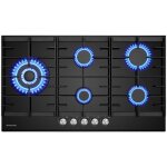 Gasland gh2905bg1fc plaque de cuisson 5 foyers gaz verre tremp� encastrable professionnelle