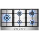Gasland gh2905ss1fc plaque de cuisson  gaz 5 brleurs inox 90 cm brleur wok