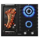 Gasland gih604bf table de cuisson mixte 4 zones 87 kw plaque de cuisson 2 induction + 2 gaz rev�tement ...