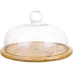 G�teau plat de service avec d�me en bois dessert stand plateau p�tisserie fromage affichage en verre ...