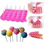 De gteau de silicone de pop de cuisson moule  cake pop moules 20 formes rondes enduit de silicone sucette ...