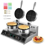 Gaufrier  cornet de glace commercial 2460 w - vevor - avec contrle de la temprature et du temps - ...