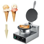 Gaufrier  cornet de glace - vevor - 1230 w - acier inoxydable - antiadhsif - temprature rglable