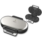 Gaufrier double en acier inoxydable avec rev�tement anti - adh�sif i pour gaufres en forme de c?ur i ...