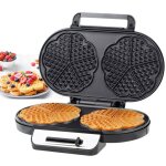 Gaufrier forme de c?ur - brillsten - rev�tement anti - adh�rent - temp�rature r�glable - noir ? 2 gaufres ...