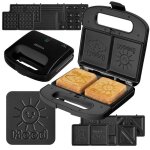 Gaufrier multifonction - zeegma - rotee chef - 750 w - noir - plaques interchangeables 5en1 Gaufrier multifonction - zeegma - rotee chef - 750 w - noir - plaques interchangeables 5en1