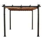 Gazebo - pergola taupe 3x3m en aluminium Gazebo - pergola taupe 3x3m en aluminium