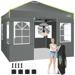 Gazebo gazebo pliable 3 x 3 imperm�able r�sistant � lhiver tente de f�te � verrouillage central � un ...