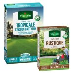 Gazon - vilmorin - pelouse tropicale - cynodon dactylon - 500 g + gazon rustique - 250 g