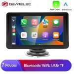 Gearelec autoradio 7 pouces avec carplay android auto bluetooth wifi carte tf sortie aux usb transmetteur ...