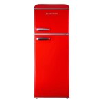 Gedtech refrigerateur double - porte vintage gdpv215rd - conglateur haut - rouge - capacit 215l - faible ...