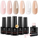 Gel construction ongle uv builder gel 6pcs transparent rosa gummy base pose americaine uv / led ongles ...