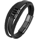 Genac bracelet pour homme je t aime papa en cuir avec fermoir magn�tique amovible pour r�gler la longueur ...