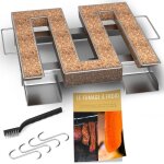 G�n�rateur de fum�e froide carr� pour fumoir - serpentin + 4 crochets brosse grilln chips