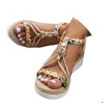 Générique sandales compensées femmeété chaussures antidérapantes respirantes et nu - piedsbohême bout ... Générique sandales compensées femmeété chaussures antidérapantes respirantes et nu - piedsbohême bout ...