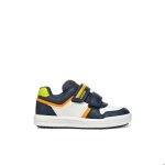 Geox arzach a gar�on - baskets basses respirantes bleu marine / vert fluo double scratch