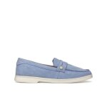 Geox xand mocassins femme en daim - nubuck bleu respirants et confortables