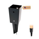 Gezu impex ancre � enfoncer rev�tement en poudre noir 121 x 121 mm pour poteau en bois carr�s