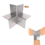 Gezu impex connecteur d?angle pergola 121 x 121 galvanis� � chaud support d?angle 3 voies pour tonnelle ...