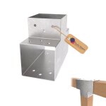 Gezu impex connecteur de poteau en t 121 x 121 mm acier galvanis� � chaud pergola forme t connecteur ...