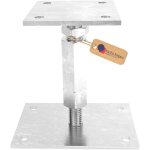 Embase pied de poteau r�glable gezu impex 100 x 160 mm 180 - 230 mm galvanis� ancrage support de poteau ...