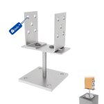 Gezu impex pied de poteau en u r�glable 100 x 100 mm 0 - 160 mm zinc �lectroplaqu� support de poteau