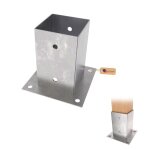 Gezu impex support poteau a visser galvanis  chaud 121 x 150 mm pour bois pied platine clture pergola ...