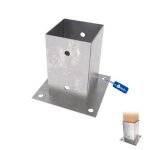 Gezu impex support poteau a visser galvanis� � chaud 81 x 150 mm pour bois pied platine cl�ture pergola ...