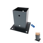 Support poteau � visser rev�tement en poudre anthracite gezu impex 71 x 71 mm pour bois pied platine ...