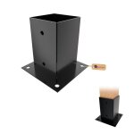 Gezu impex support poteau a visser rev�tement en poudre noir 91 x 91 mm pour bois pied platine cl�ture ...