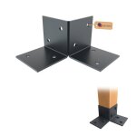Gezu impex support de sol pergola 121 x 121 mm rev�tement en poudre anthracite �l�ment de plancher de ...