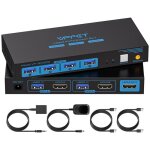 Gianno store - commutateur kvm - kvm hdmi usb 3. 0?2 pc 1 �cran?4k60hz?4 p�riph�riques?contr�leur + adaptateur ...