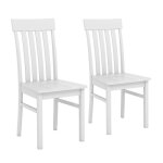 Giantex lot de 2 chaises de salle � manger - pieds en bois de caoutchouc - dossier creux - style rustique ...