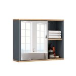Giantex armoire murale de salle de bain avec miroir �tag�re r�glable et amovible armoire de toilettes ...