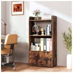 Giantex biblioth�que style industriel - tiroir - 3 �tag�res ouvertes - meuble de rangement pour salonchambrebu ...