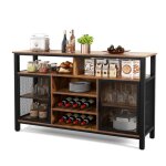 Giantex buffet de cuisine casier  vin pour 8 bouteilles et porte - verres 9 tagres salle  manger ...