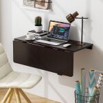 Giantex bureau dordinateur murale pliante - table rabattable - support en pin - 80x60x45 cm - salon cuisine ...