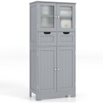 Giantex colonne / meuble salle de bain - 2 tiroirs et 4 portes - 2 tagres rglables - armoire haute ...