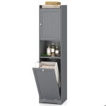 Giantex colonne de salle de bain - sac � linge amovible - compartiments ouvertes - �tag�res r�glables ...