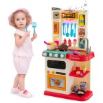 Giantex cuisine enfants 65 pi�ces 3 + ans hotte robinet �vier sonores lumi�res set de jouets de cuisine ...