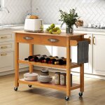 Giantex desserte de cuisine - plateau en bois de caoutchouc - 2 tiroirs - 2 Étagères ouvertes - cadre ... Giantex desserte de cuisine - plateau en bois de caoutchouc - 2 tiroirs - 2 Étagères ouvertes - cadre ...