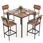 Giantex ensemble table à manger avec 4 chaises - chaise avec repose - pieds et dossier - pieds en métal ... Giantex ensemble table à manger avec 4 chaises - chaise avec repose - pieds et dossier - pieds en métal ...