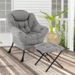 Giantex fauteuil relax avec repose - pied pliable + oreiller + poche latrale - fauteuil rembourr moderne ...