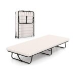 Giantex lit d?appoint pliable 80x190cm - matelas en mousse � m�moire - cadre en m�tal - charge 170kg ...