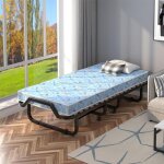 Giantex lit d?appoint pliable 90x 200 cm  roulettes - matelas en mousse  mmoire paisseur 10 cm - ...
